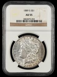 1889 S $1 NGC AU-55