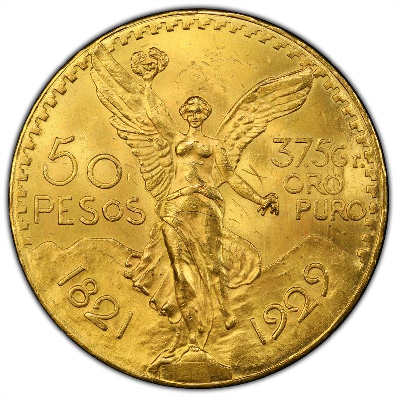 1929 Mexico 50 Peso PCGS MS64 