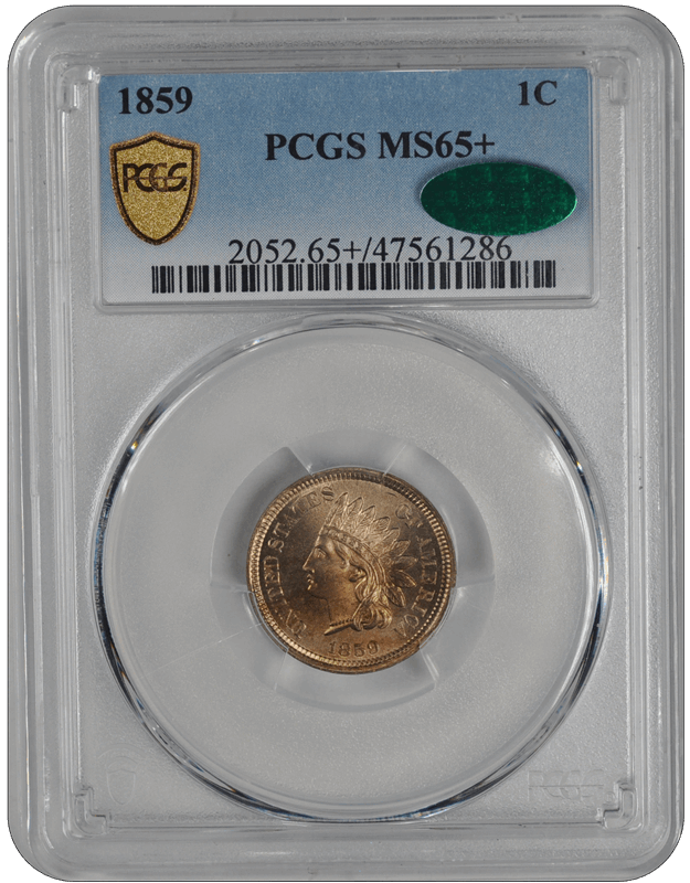 1859 Indian Head PCGS CAC MS 65+