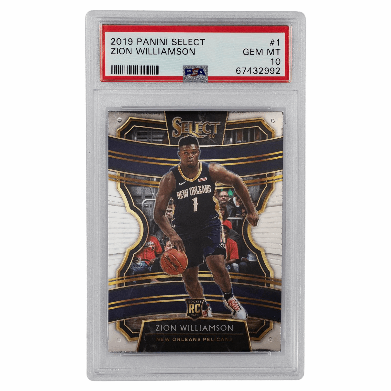 2019 Panini Select Zion Williamson #1 PSA GEM MT 10 Cert #67432992