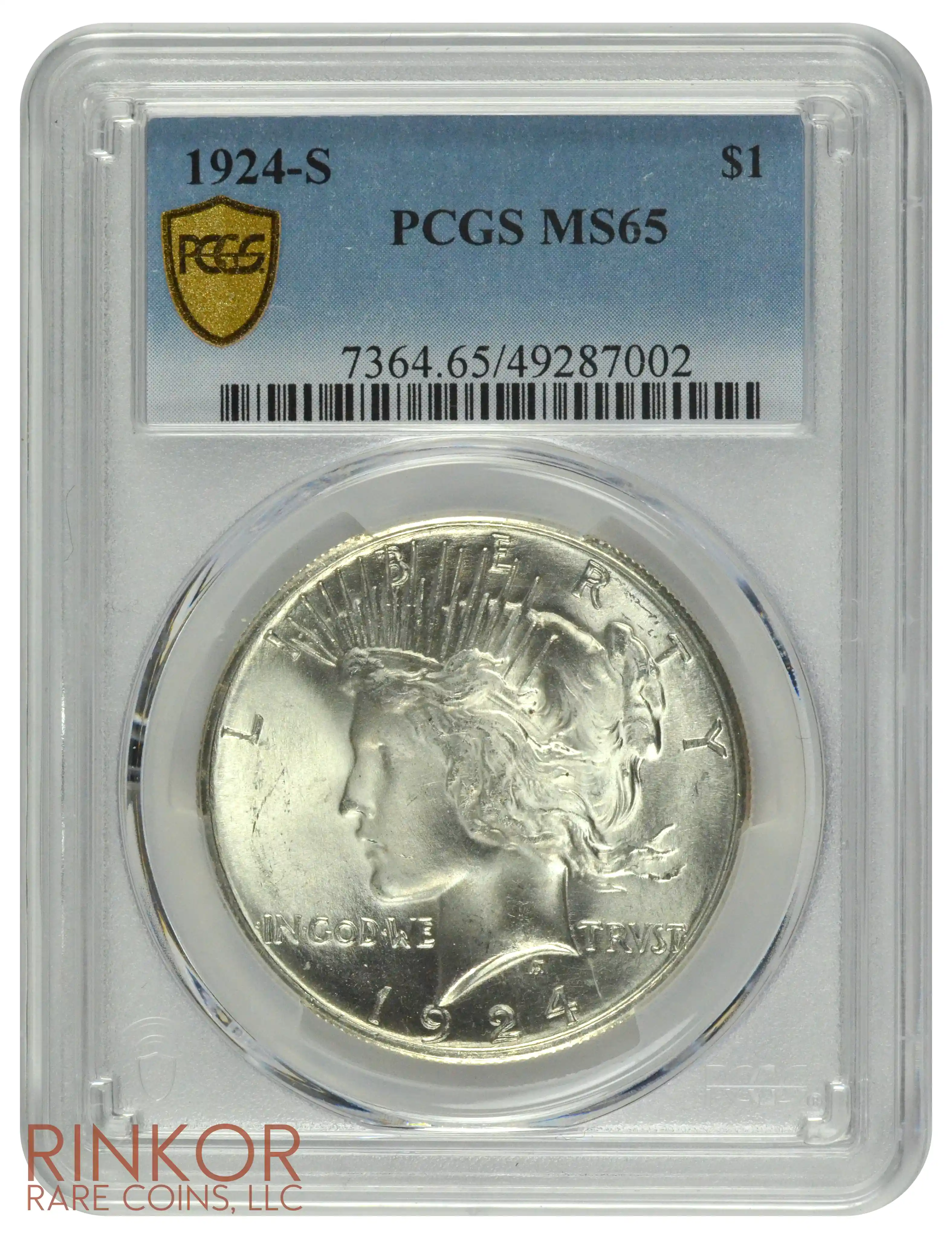 1924-S $1 PCGS MS 65