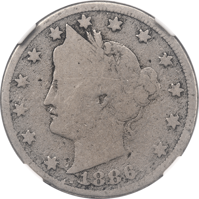 1886 Liberty V Nickel 5c NGC G 04  - Nice Original Coin