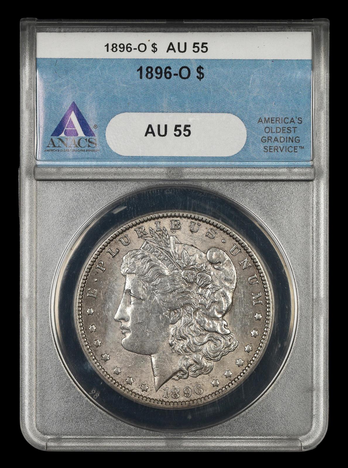 1896 O $1 ANACS AU55