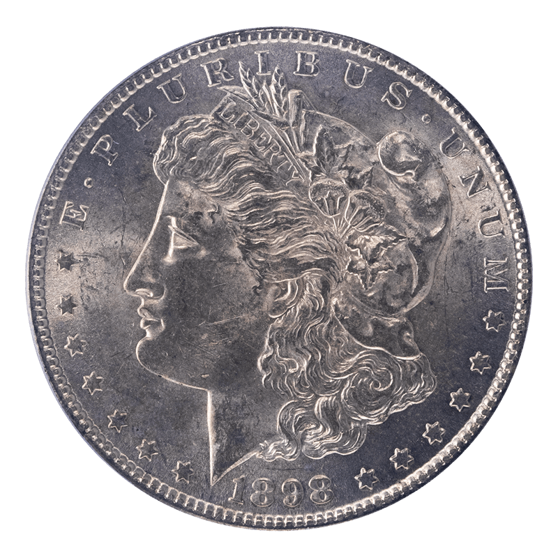 1898-S Morgan Silver Dollar, $1, PCGS MS 62 - Lustrous
