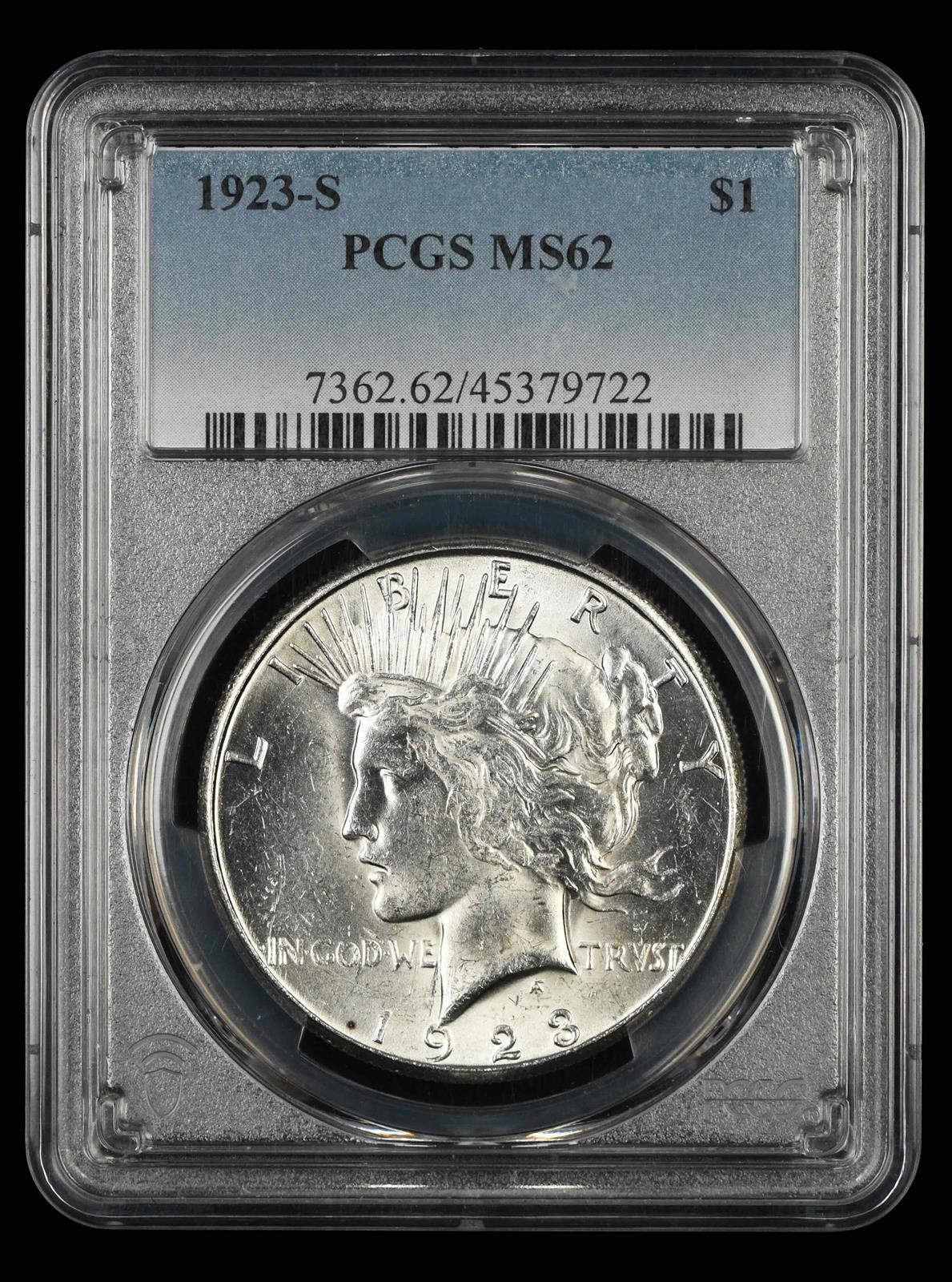 1923-S $1 PCGS MS 62