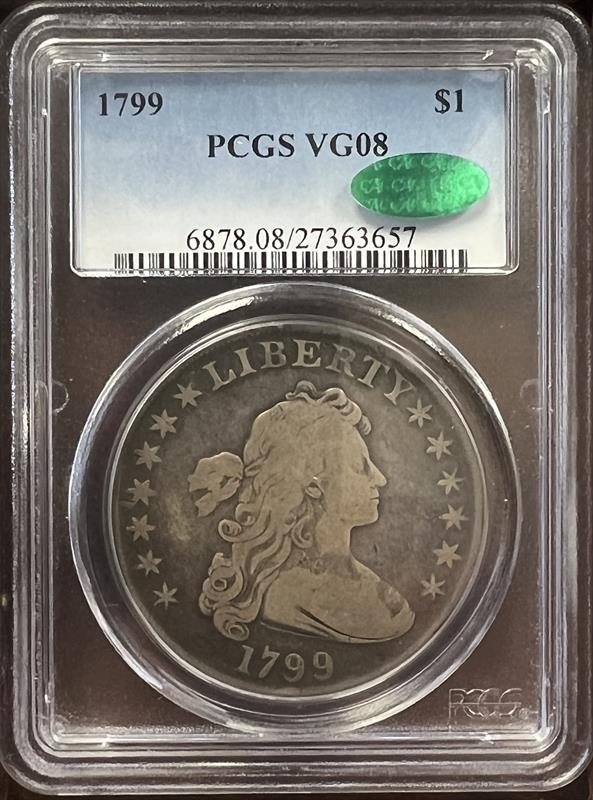 1799 $1 PCGS VG08 CAC
