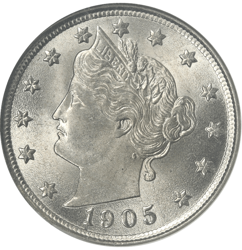 1905 Liberty Nickel 5C NGC MS 64 