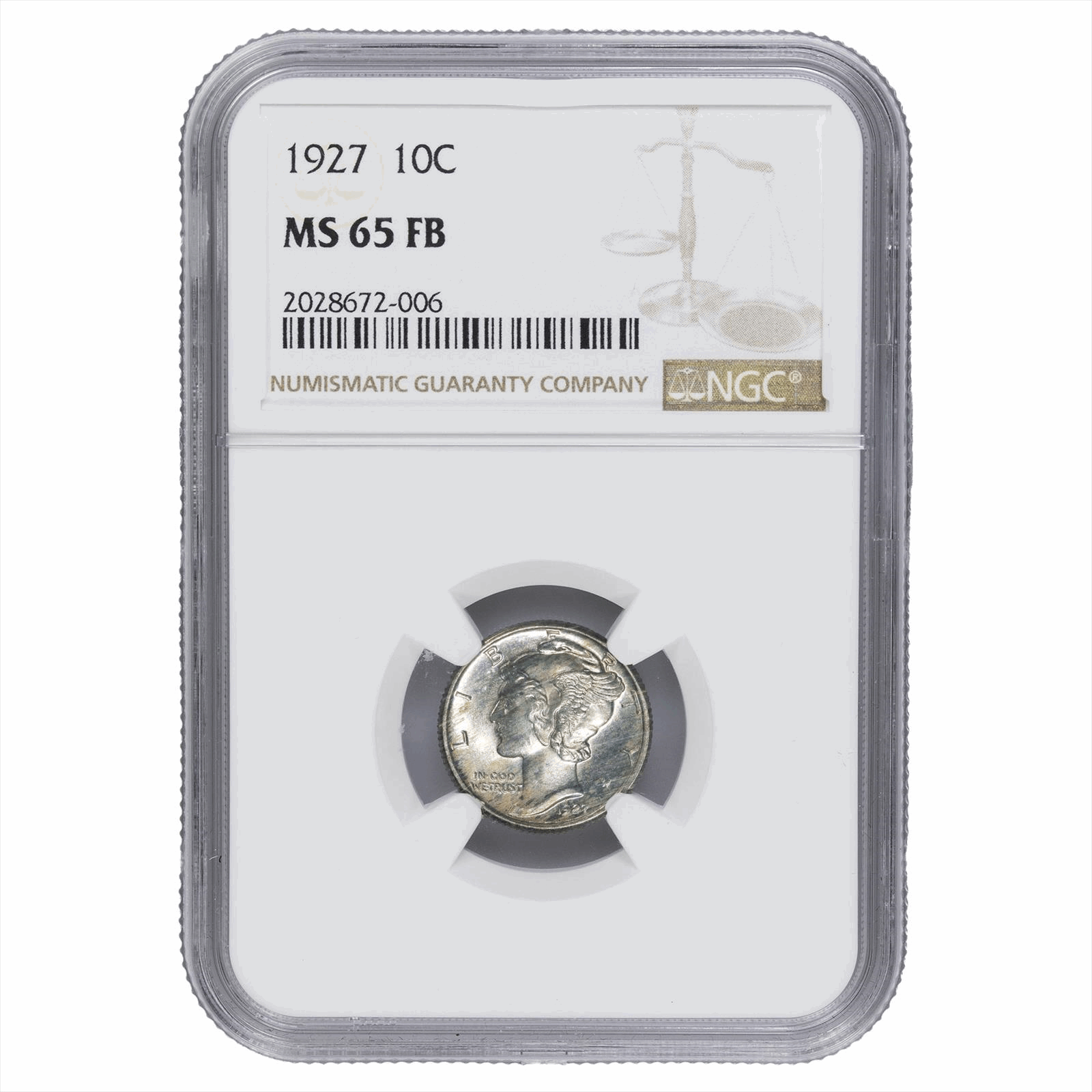 1927 Mercury Dime 10C NGC MS 65 FB
