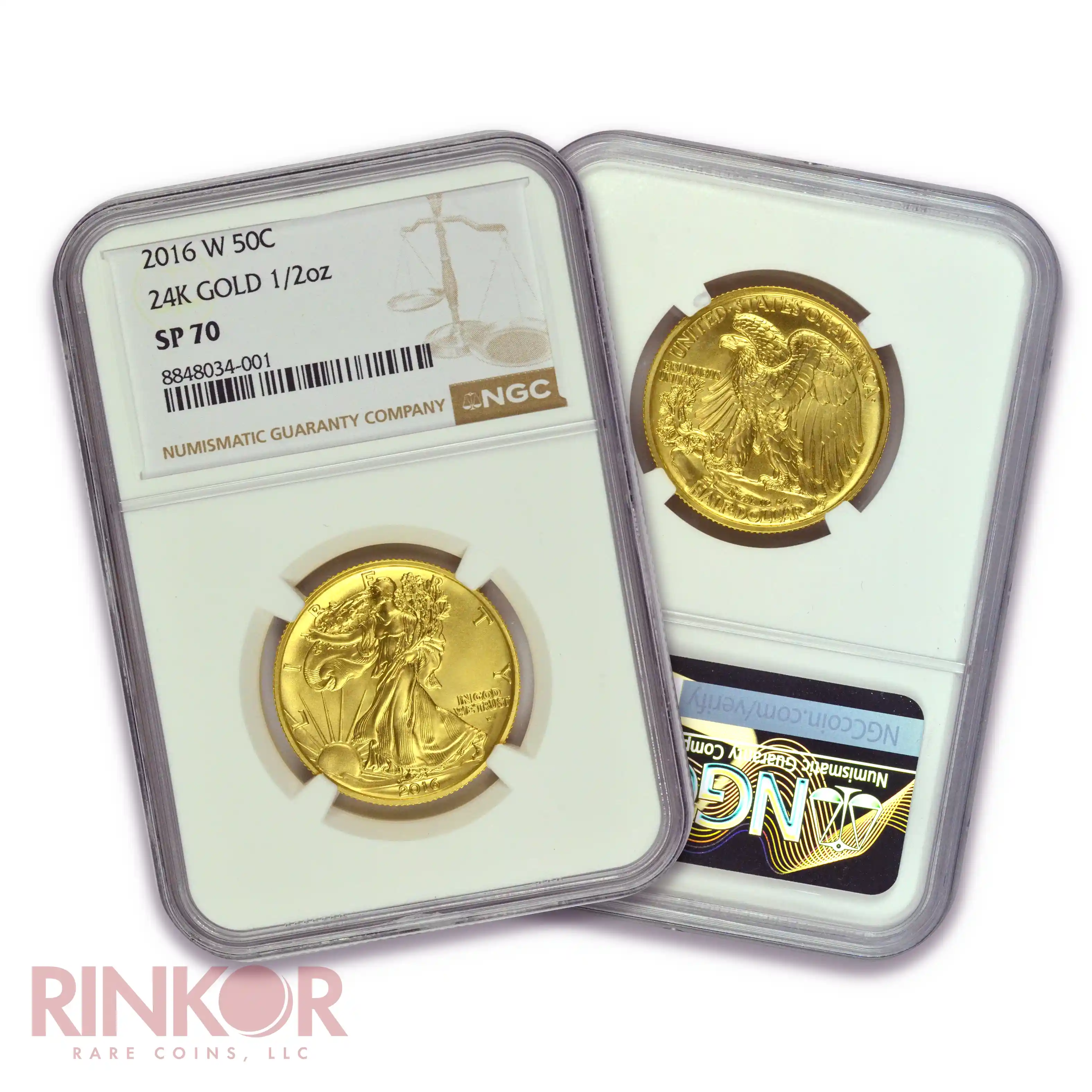 2016-W Gold 1/2oz Walking Liberty Half Dollar 100th Anniversary Brown Label NGC SP 70
