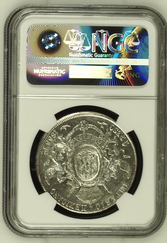 1866 PI Mexico Maximilian Peso NGC MS 63 Top Pop