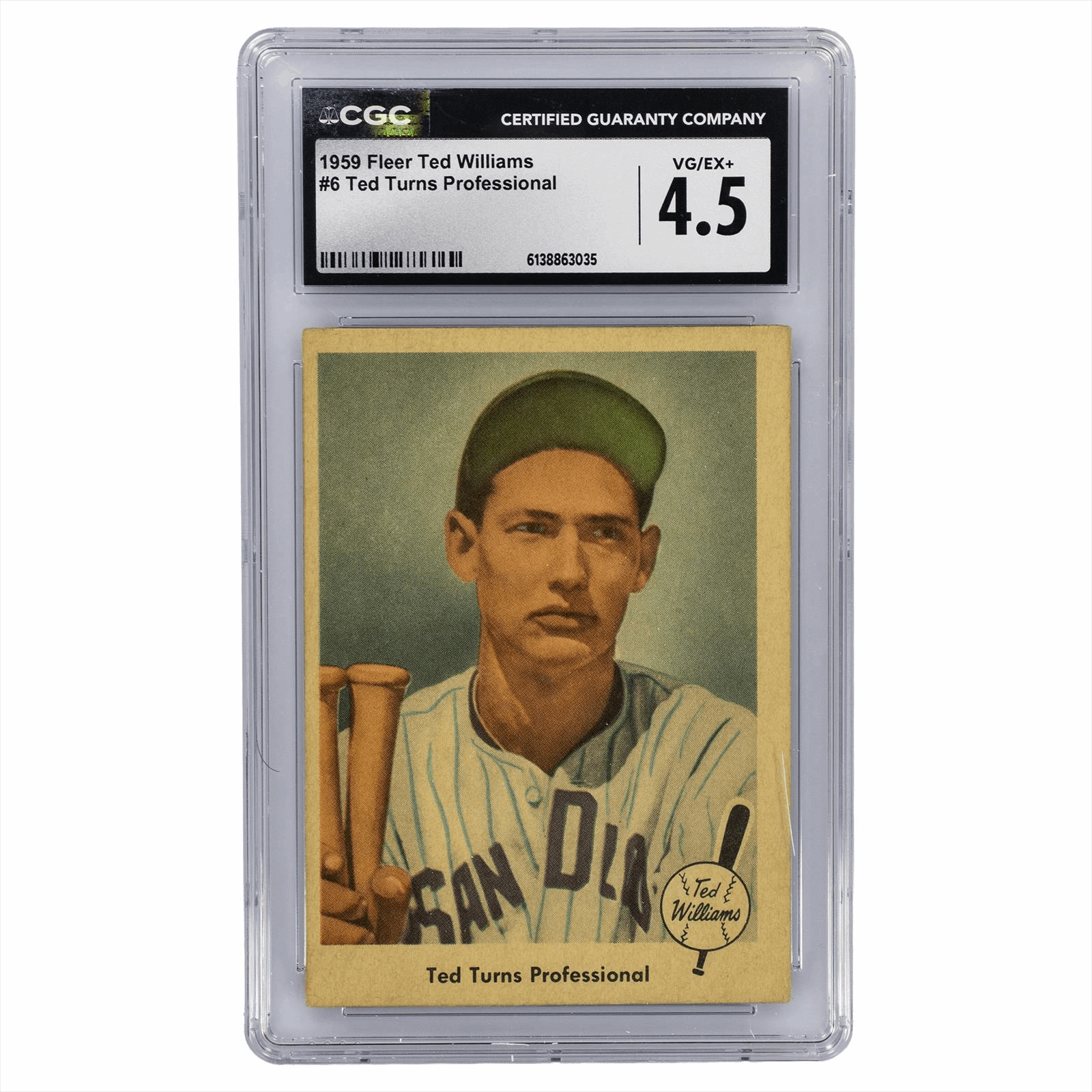 1959 Fleer Ted Williams Ted Turns Professional #6 CGC VG/EX+ 4.5