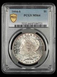 1894-S $1 PCGS MS 64