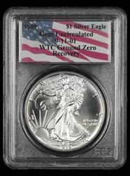 1989 American Silver Eagle $1 9-11-01 WTC Recovery PCGS  Gem Uncirculated