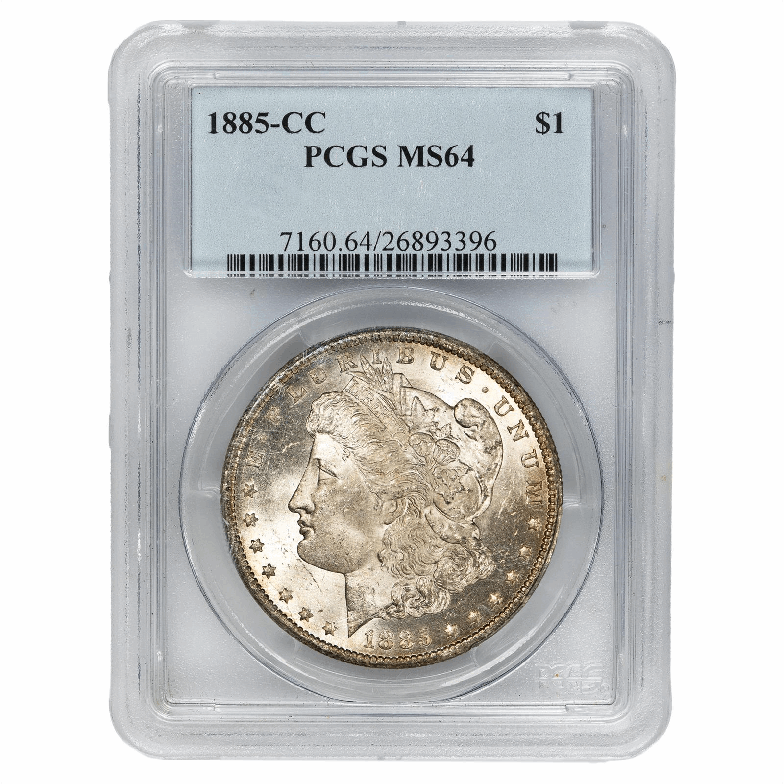 1885-CC Morgan Silver Dollar $1 PCGS MS 64