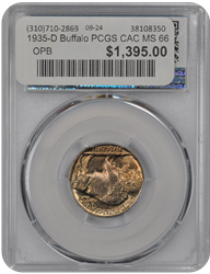 1935-D Buffalo PCGS CAC MS 66