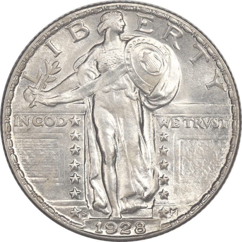 1928-S Standing Liberty Quarter 25c  Choice Uncirculated - Nice Original Coin 