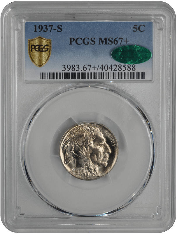 1937-S Buffalo PCGS CAC MS 67+