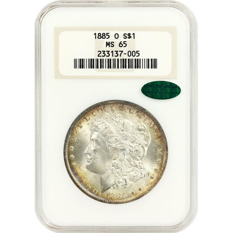 1885-O Morgan S$1 NGC CAC MS 65 