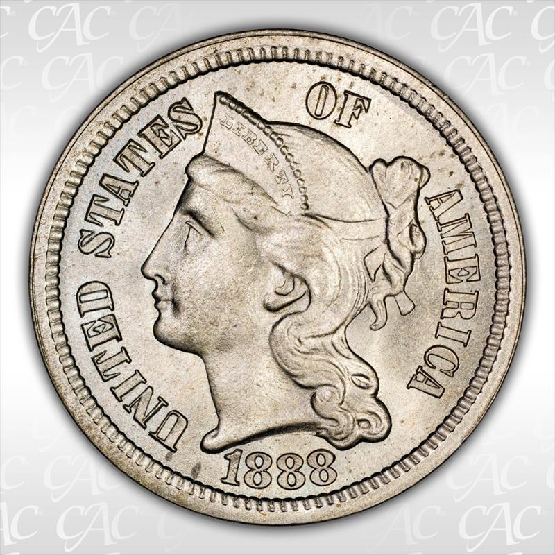 1888 3cN CACG MS 66