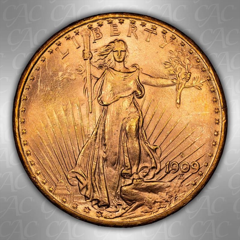 1909-S $20 CACG MS 65