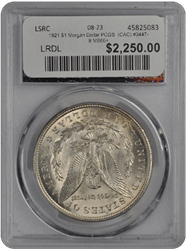 1921 $1 Morgan Dollar PCGS  (CAC) #3447-8 MS66+