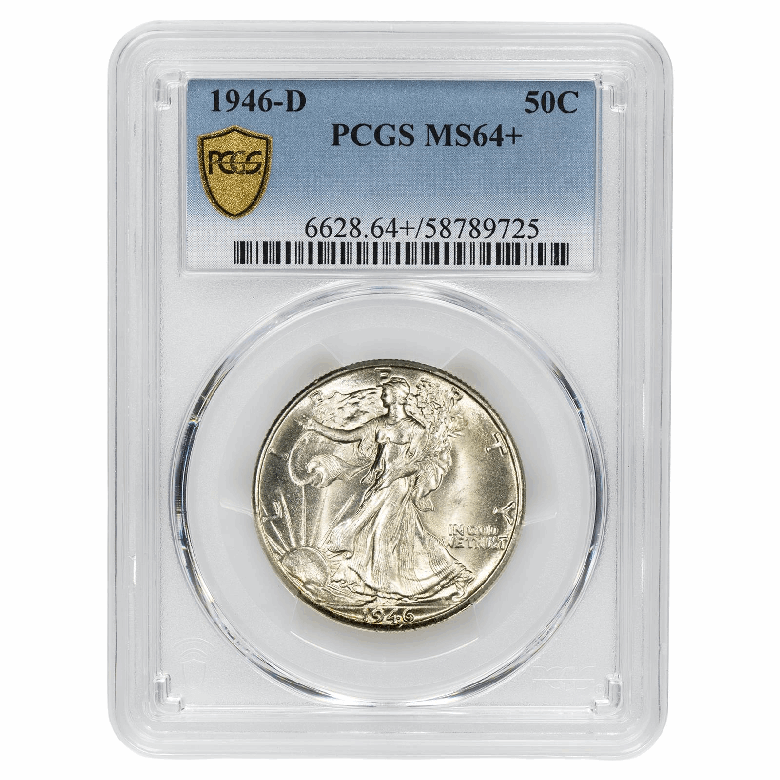 1946-D Walking Liberty Half Dollar 50C PCGS MS 64+