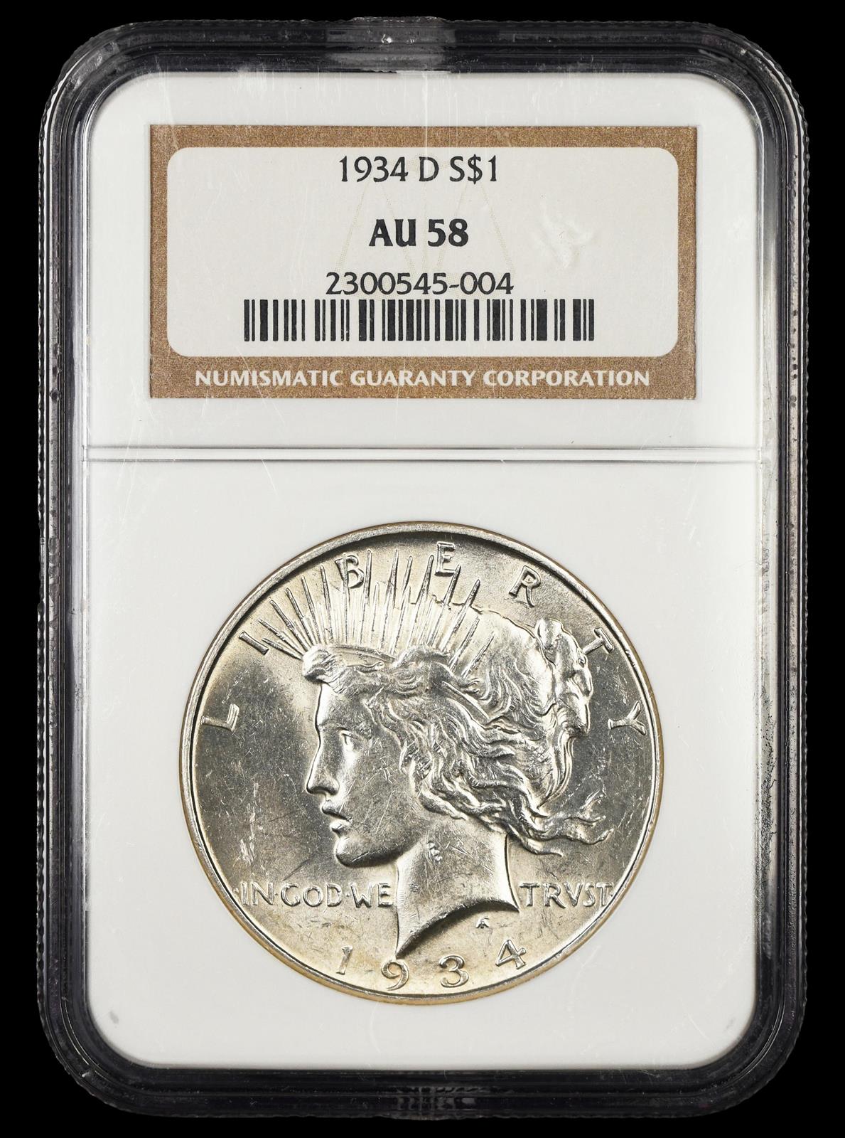 1934 D $1 NGC  AU58