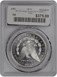 1881-S $1 Morgan Dollar PCGS PL #3587-11 MS65