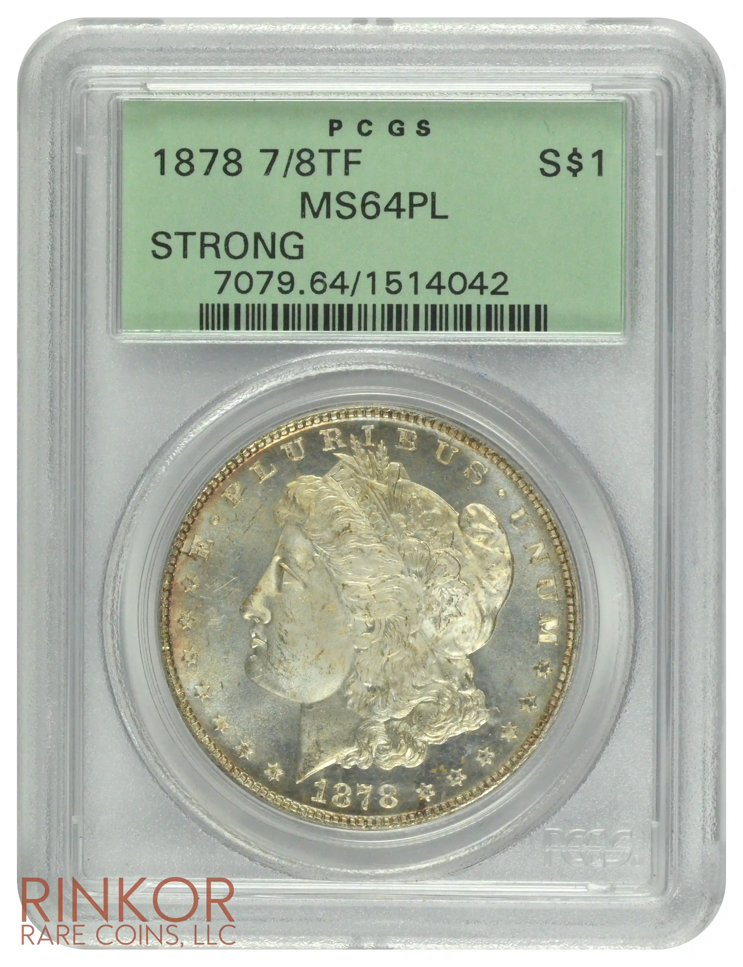 1878 7/8TF Strong $1 PCGS MS 64 PL