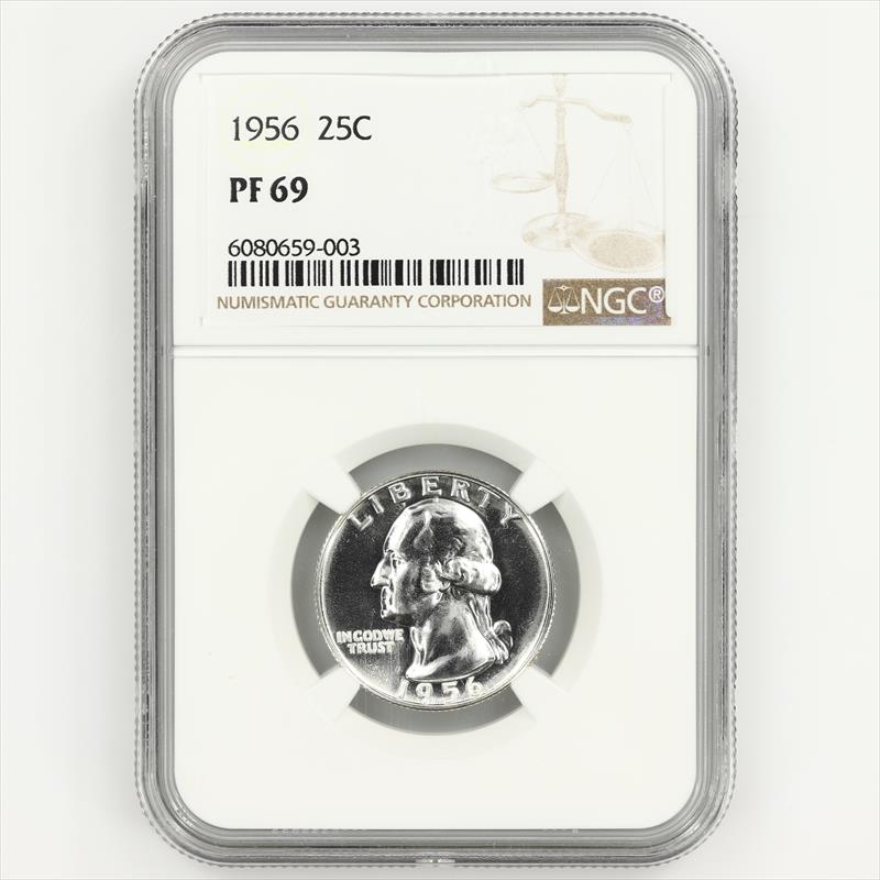 1956 Proof Washington Silver Quarter 25C NGC PF69