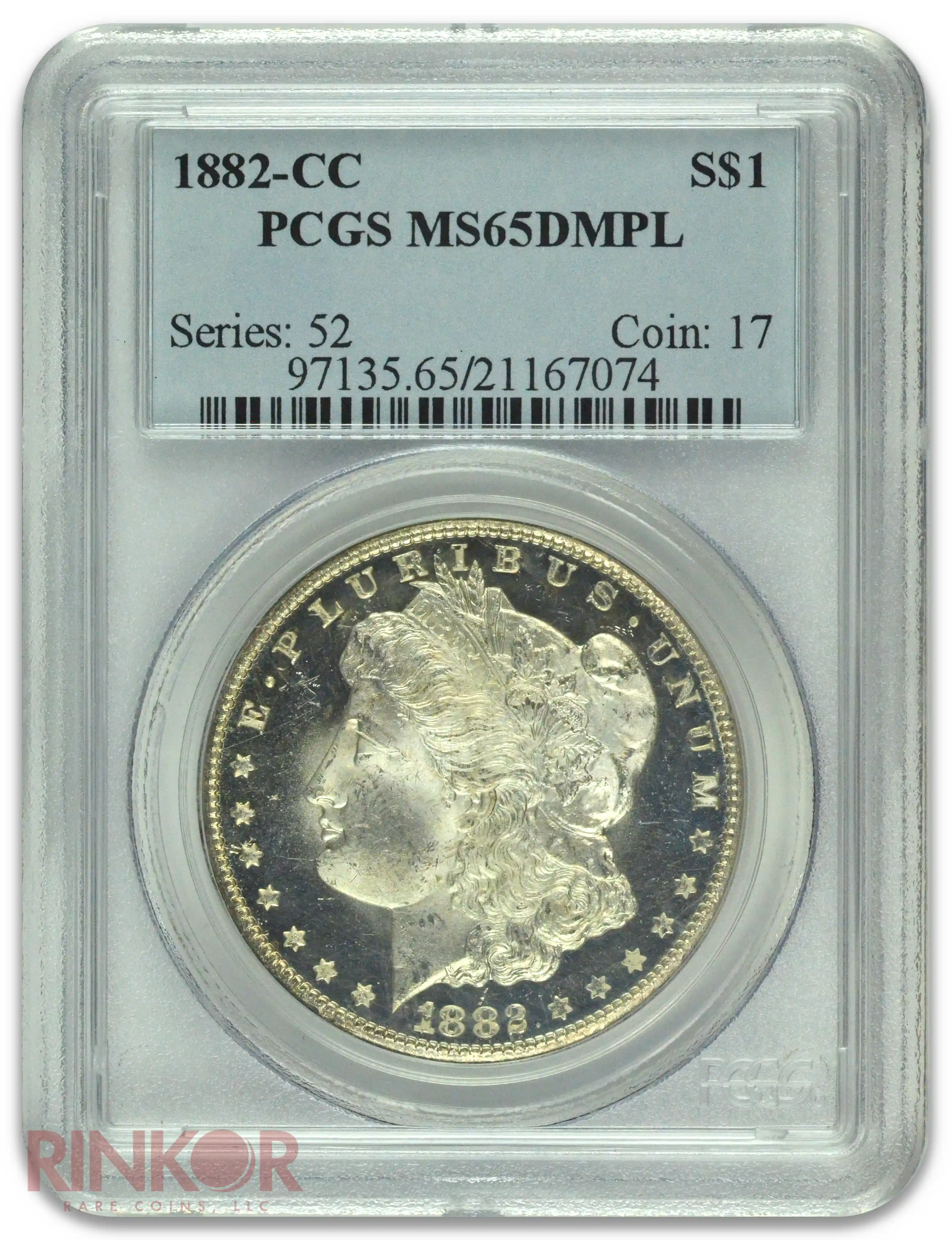 1882-CC $1 Morgan Dollar PCGS MS 65 DMPL