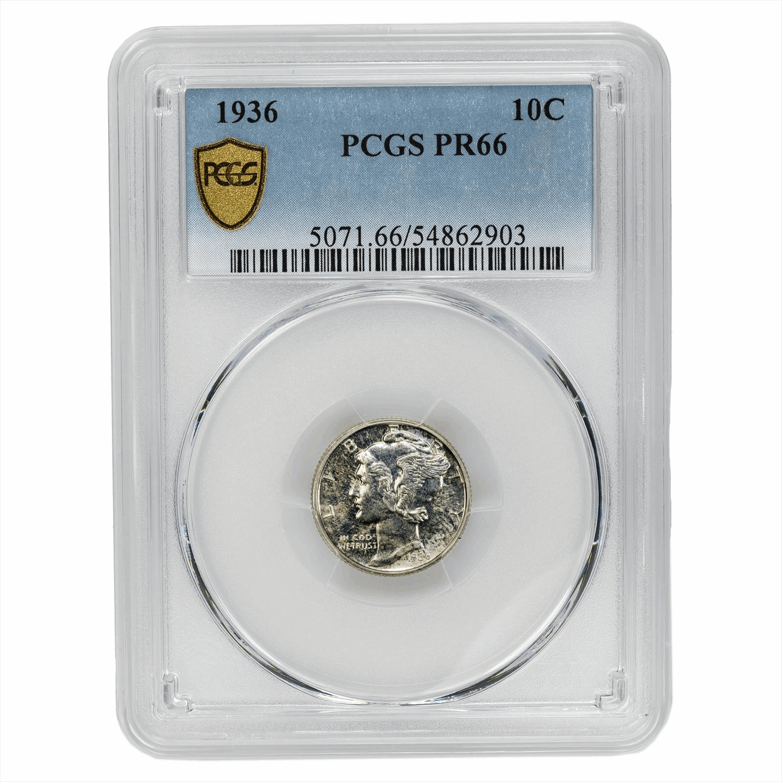 1936 Mercury Dime 10C PCGS PR 66