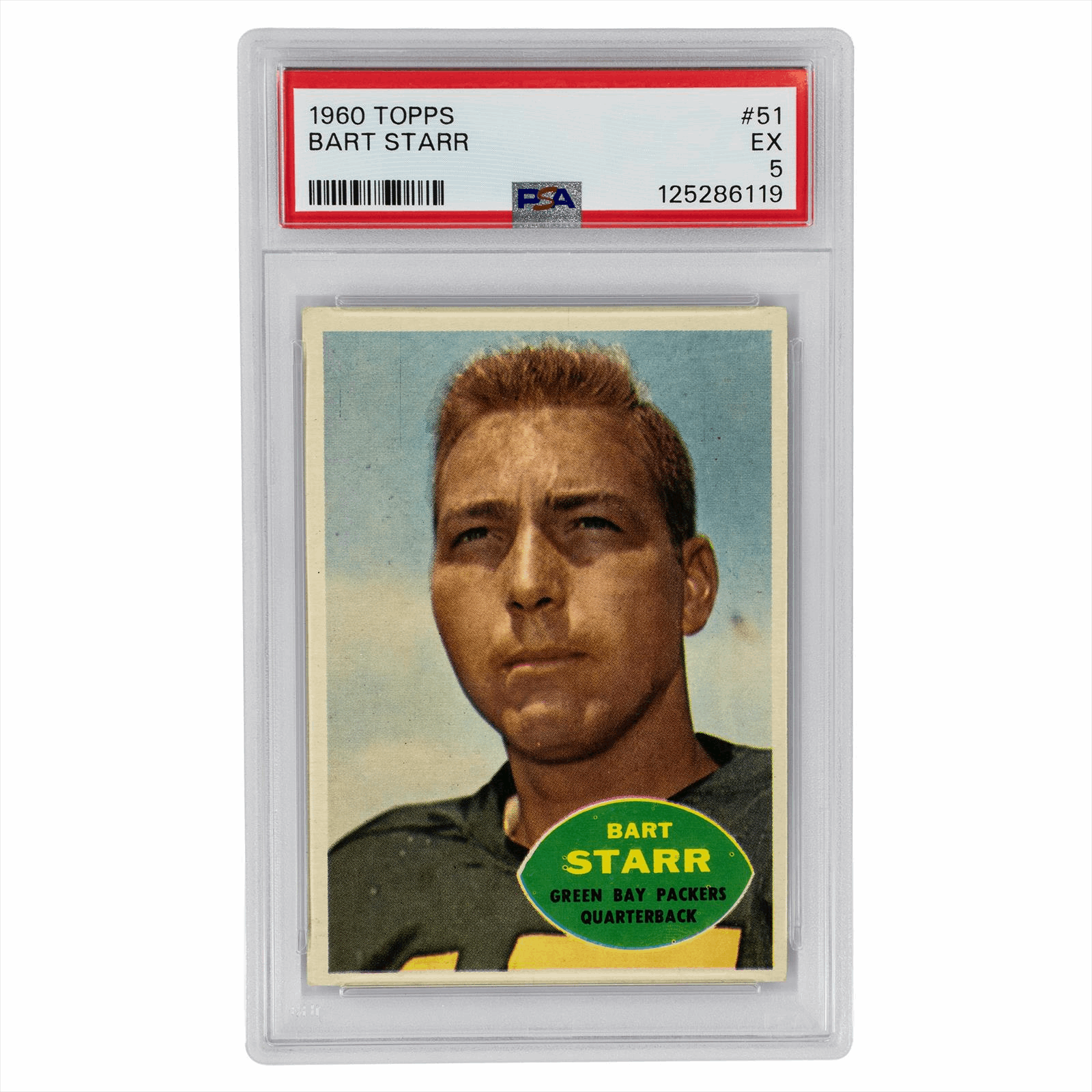 1960 Topps Bart Starr #51 PSA EX 5 Cert #125286119