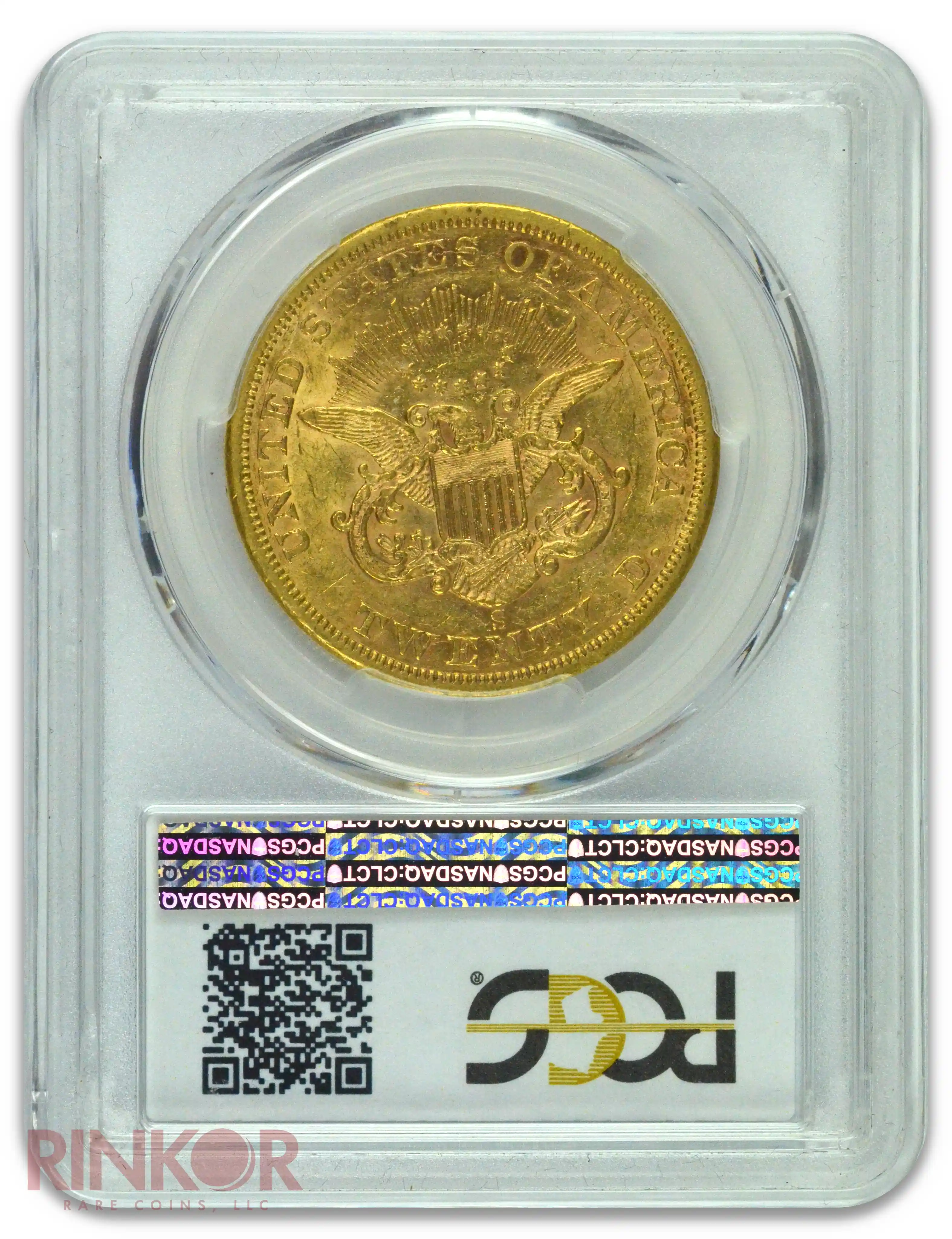 1862-S $20 Liberty Head PCGS AU-53 CAC