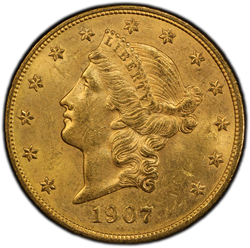 1907-D $20 PCGS MS 63