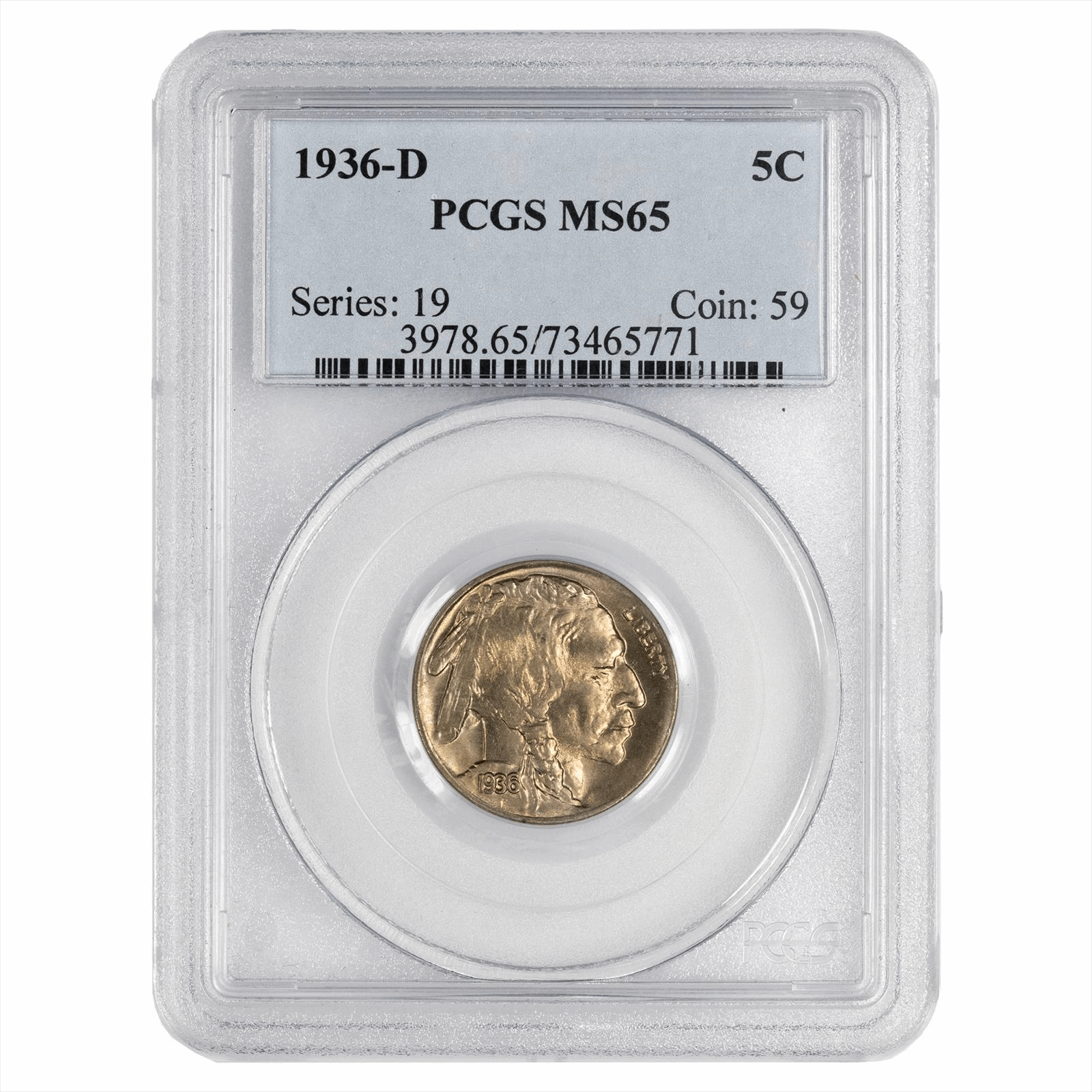 1936-D Buffalo Nickel PCGS MS 65 