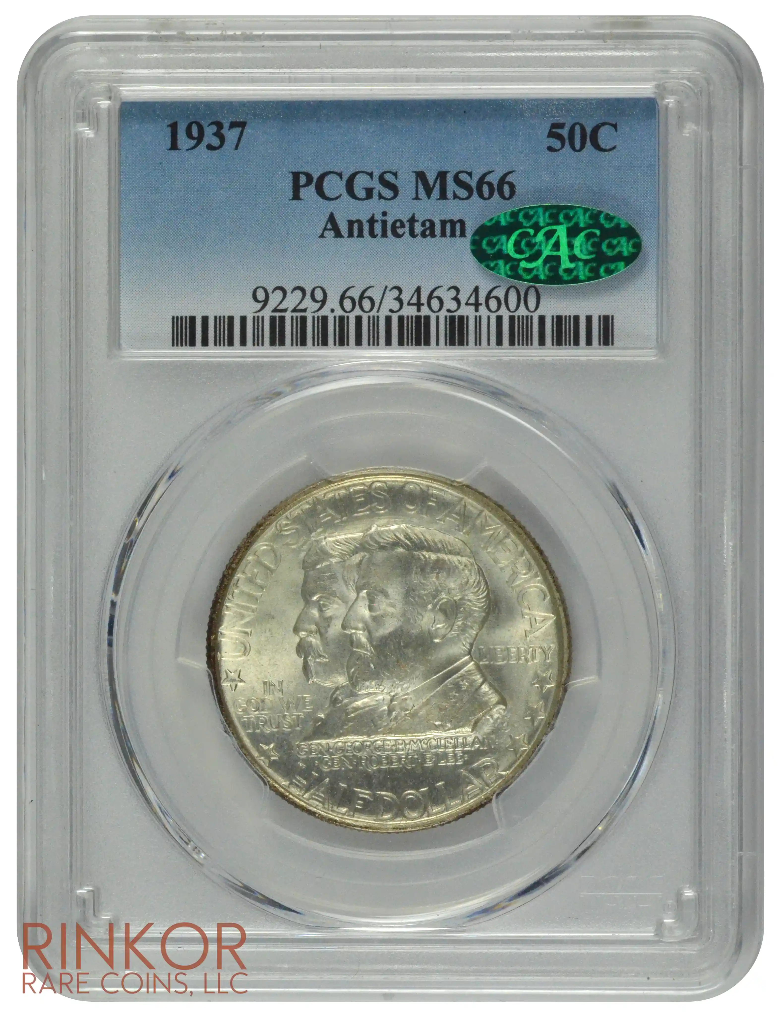 1937 Antietam Commemorative Half Dollar PCGS MS 66 CAC