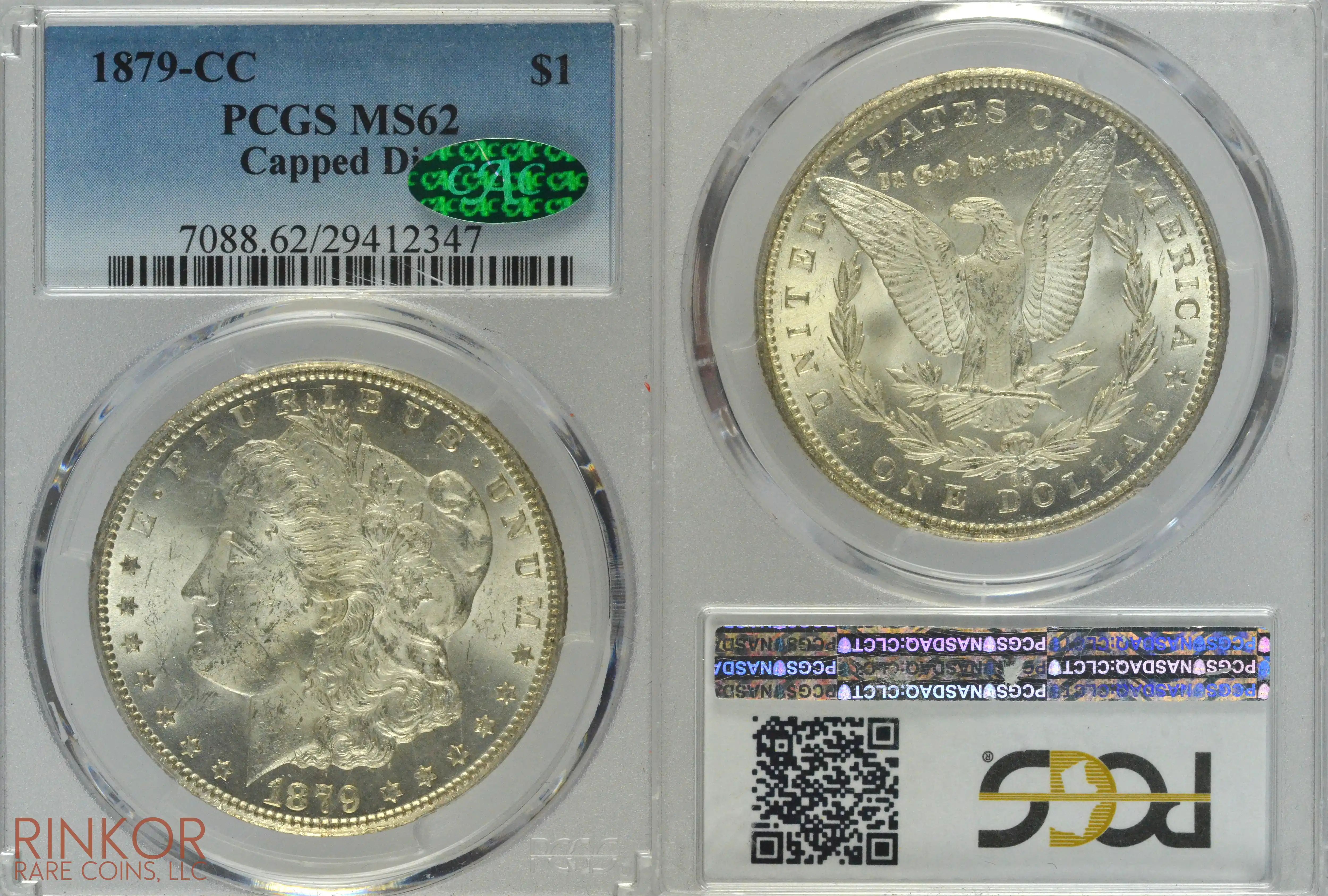 1879-CC $1 Capped Die PCGS MS 62 CAC