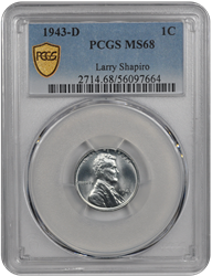1943-D Lincoln PCGS MS 68