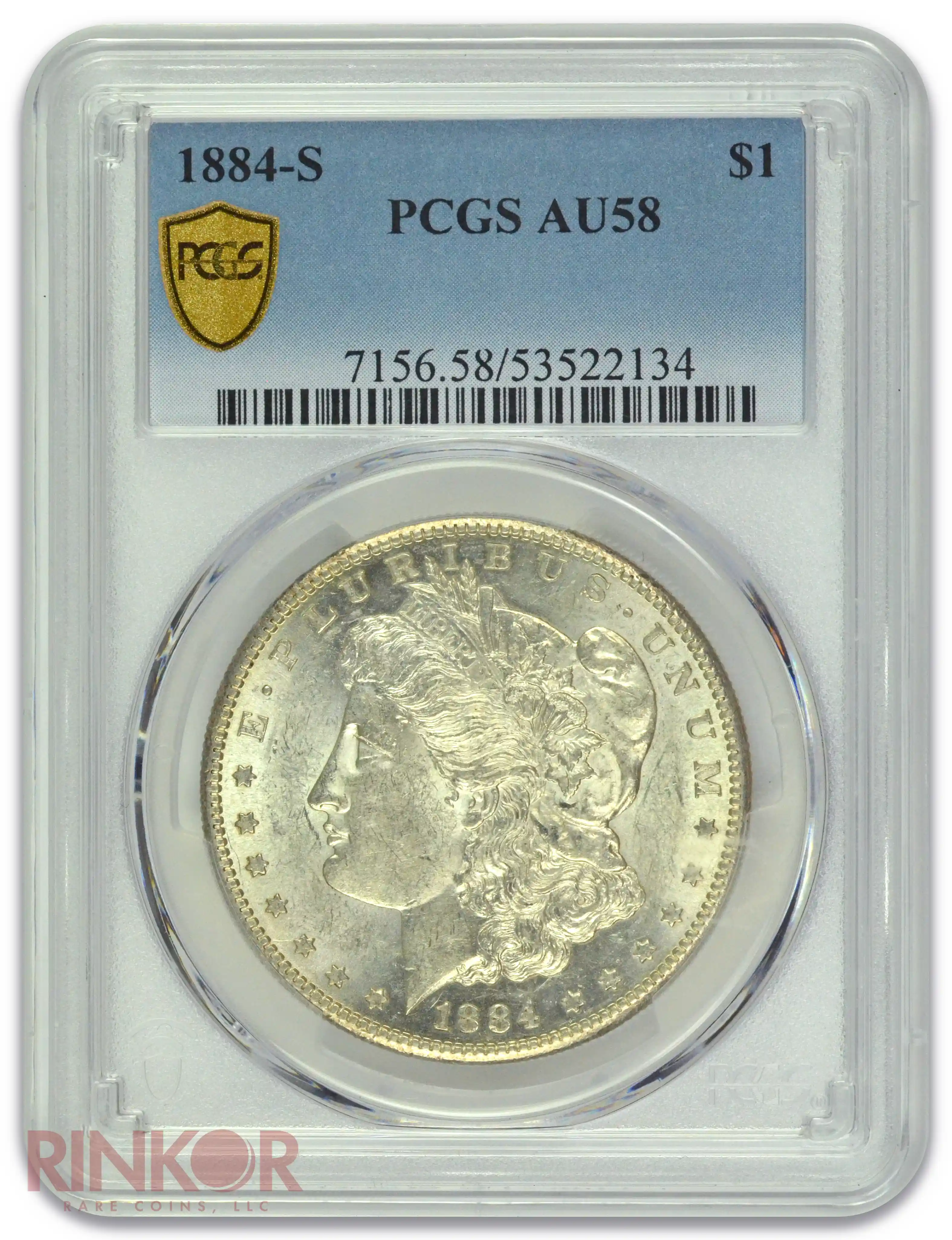 1884-S $1 Morgan Dollar PCGS AU-58