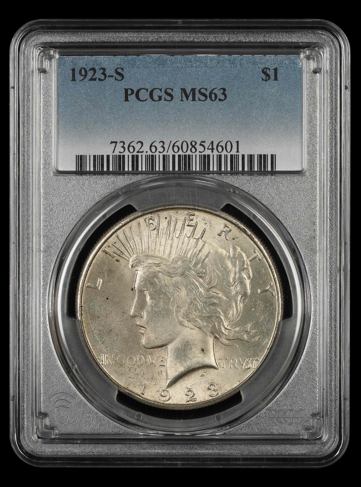 1923-S $1 PCGS MS 63