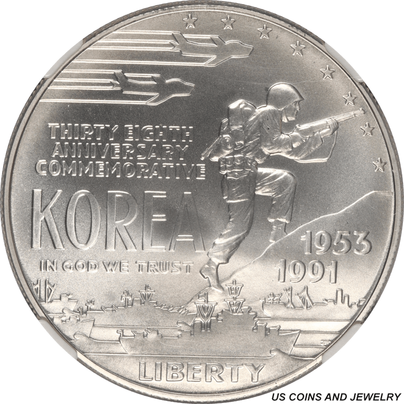 1991-D Korean War Dollar Commemorative NGC MS 70