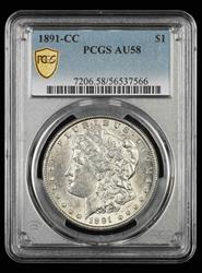 1891-CC $1 PCGS AU-58