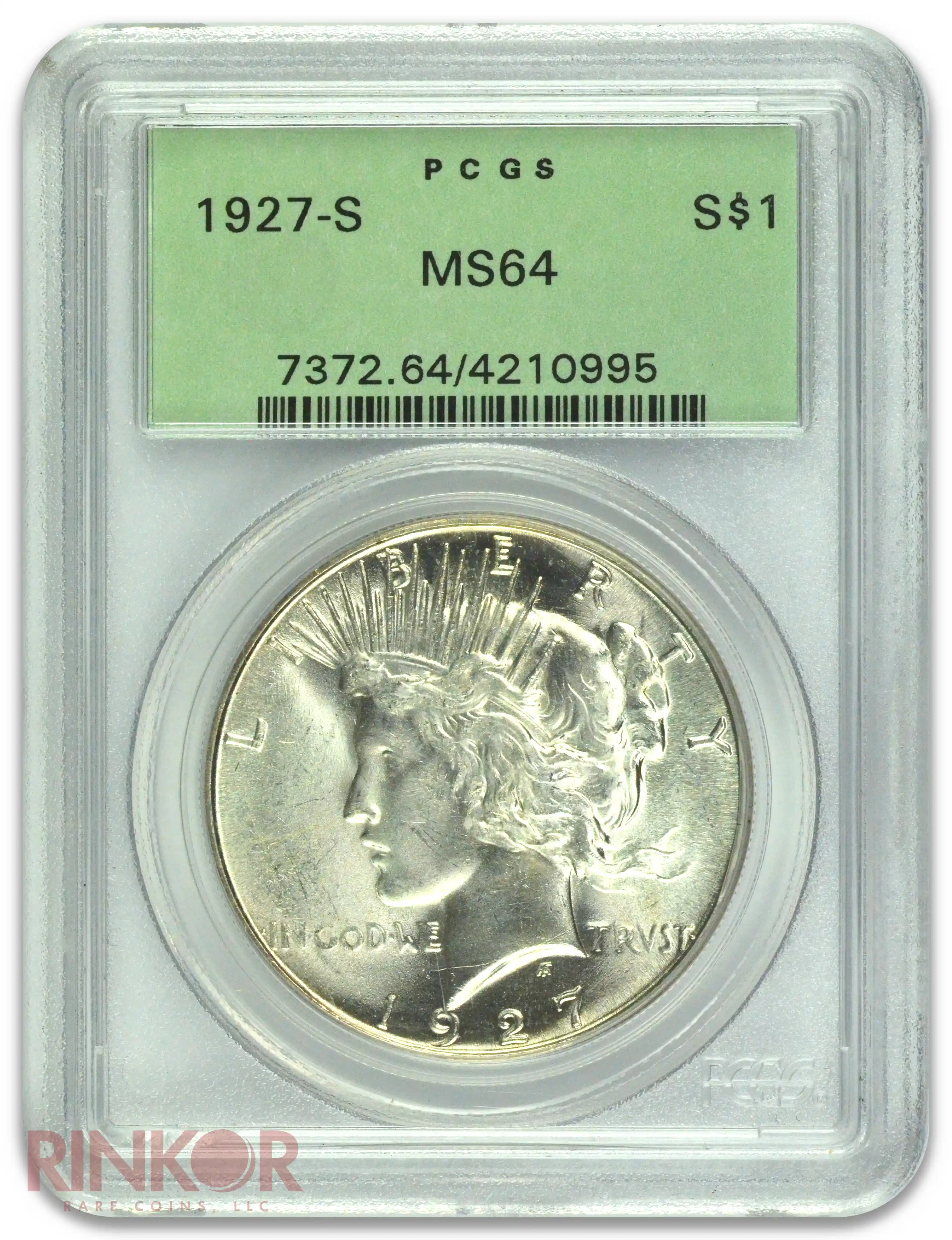 1927-S $1 Peace Dollar PCGS MS 64