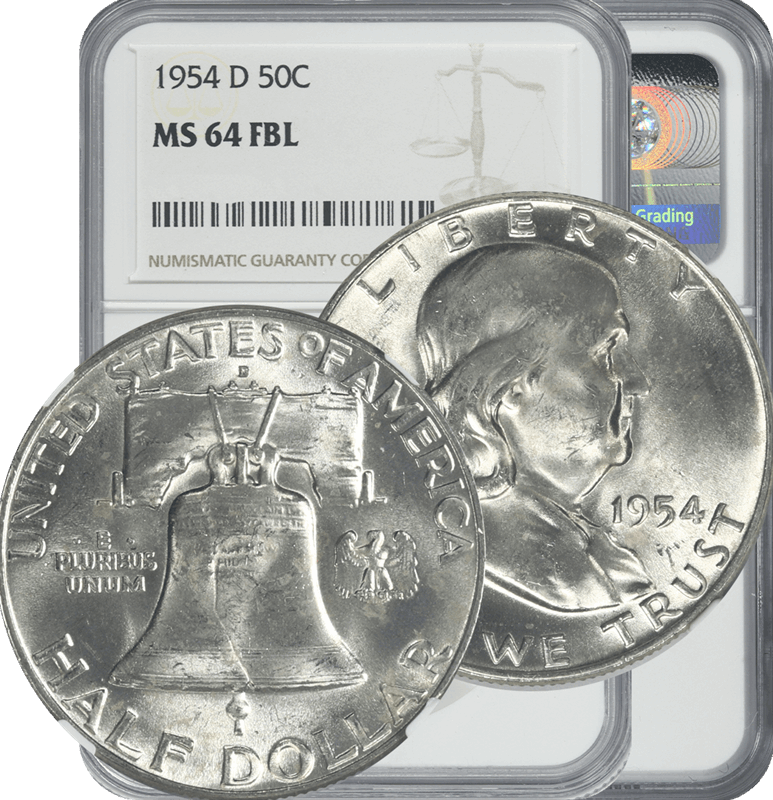 1954-D Franklin Half Dollar 50C NGC MS 64 FBL 