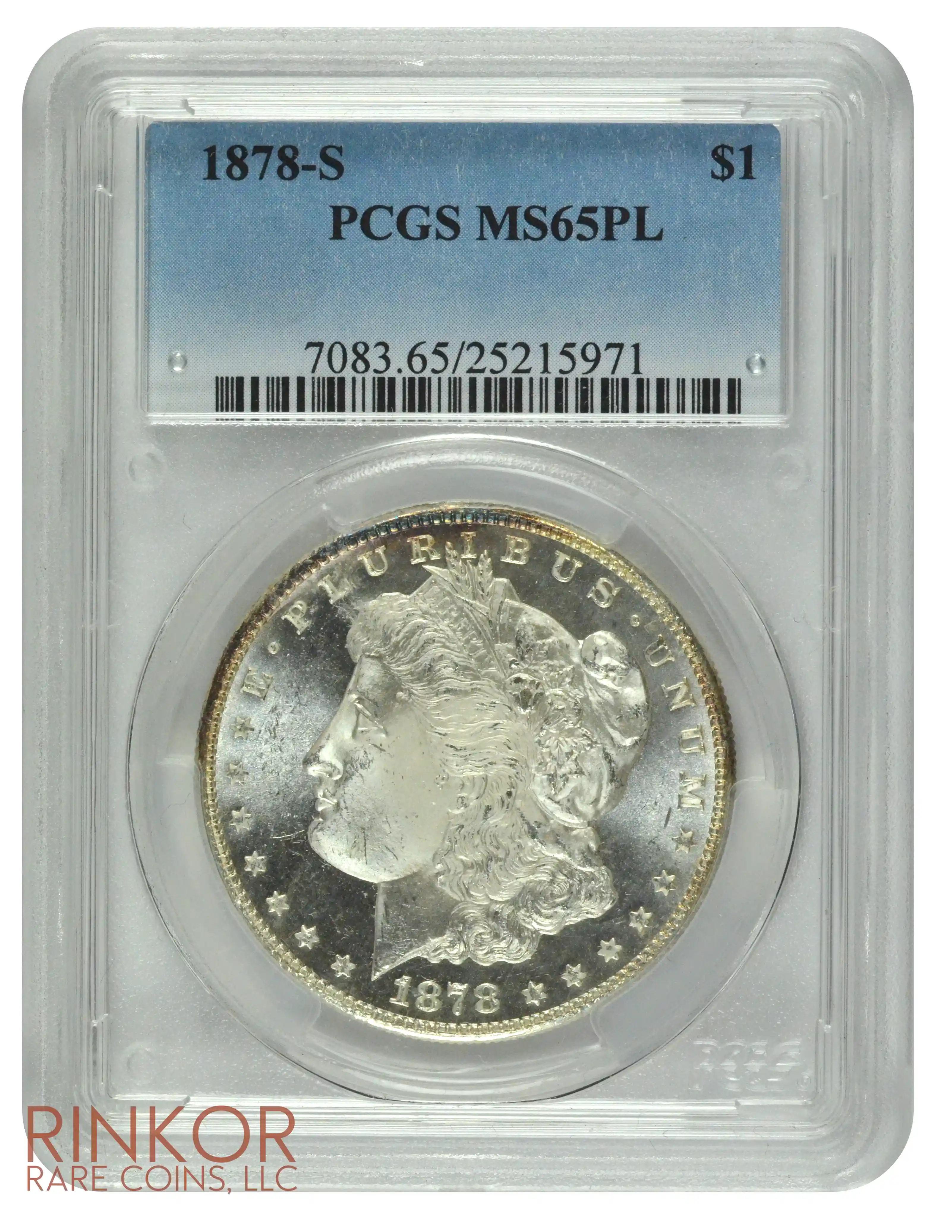1878-S $1 PCGS MS 65 PL