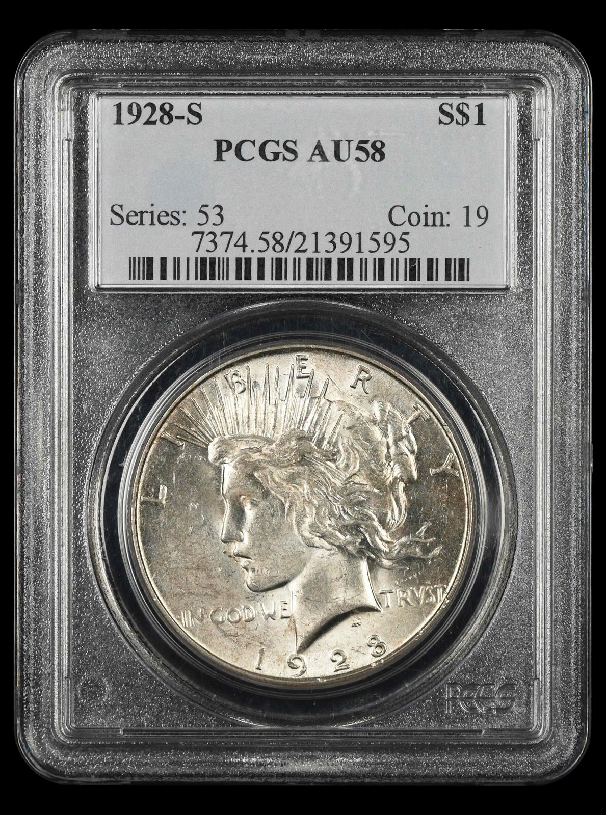 1928-S $1 PCGS AU-58
