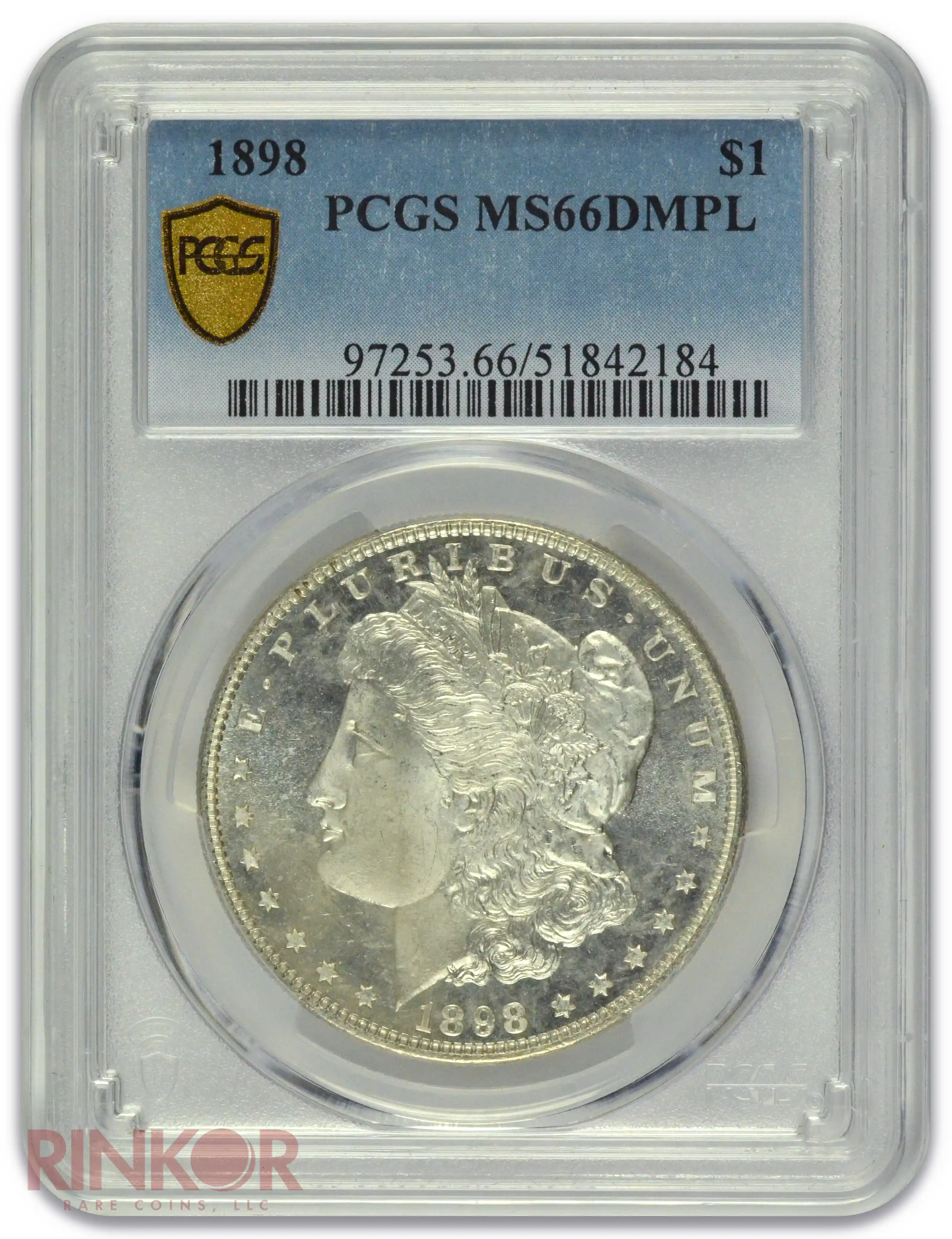 1898 $1 Morgan Dollar PCGS MS 66 DMPL