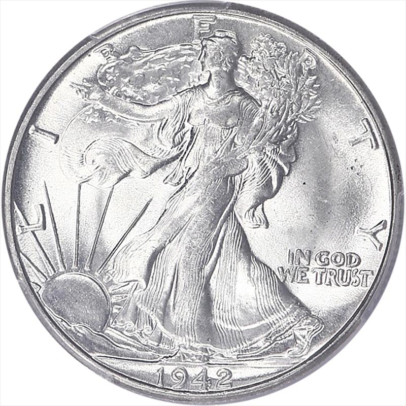 1942 Walking Liberty Half Dollar 50C PCGS MS 63 - Nice Lustrous Coin