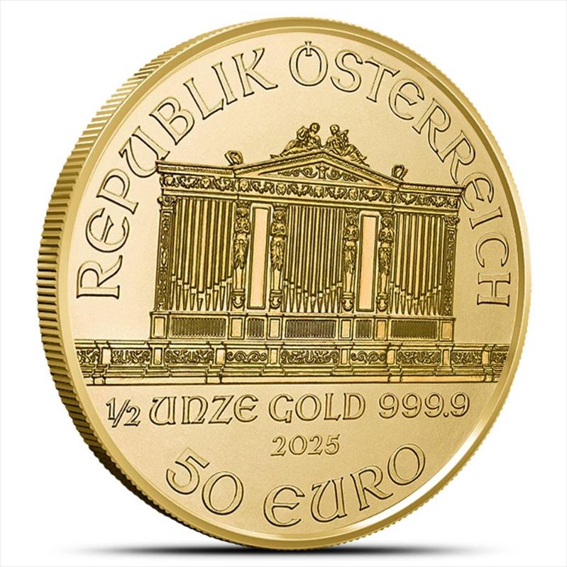 2025 50 Euro 1/2oz. Austrian Gold Philharmonic, BU 